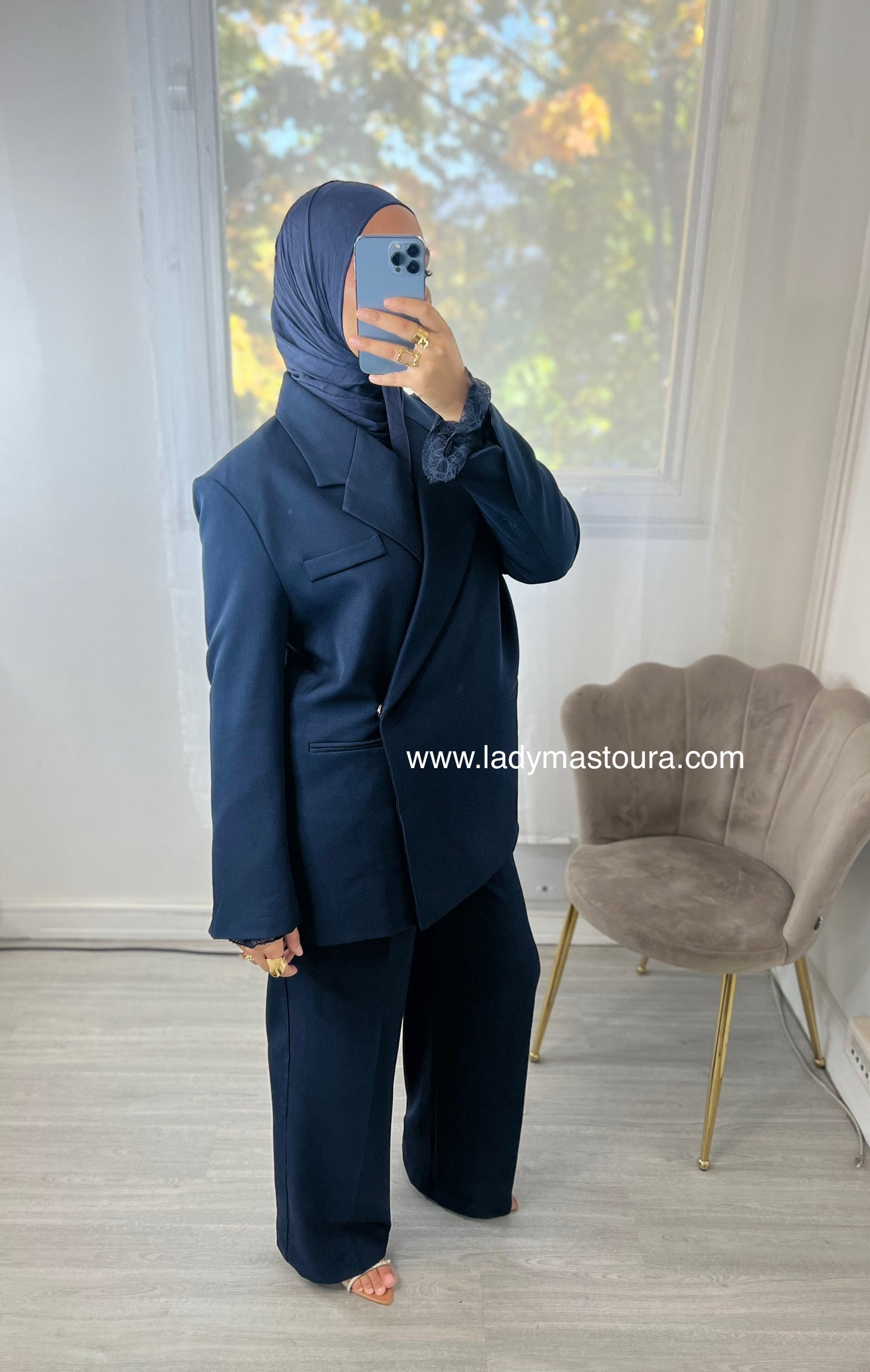 Blazer asymétrique - Bleu Marine