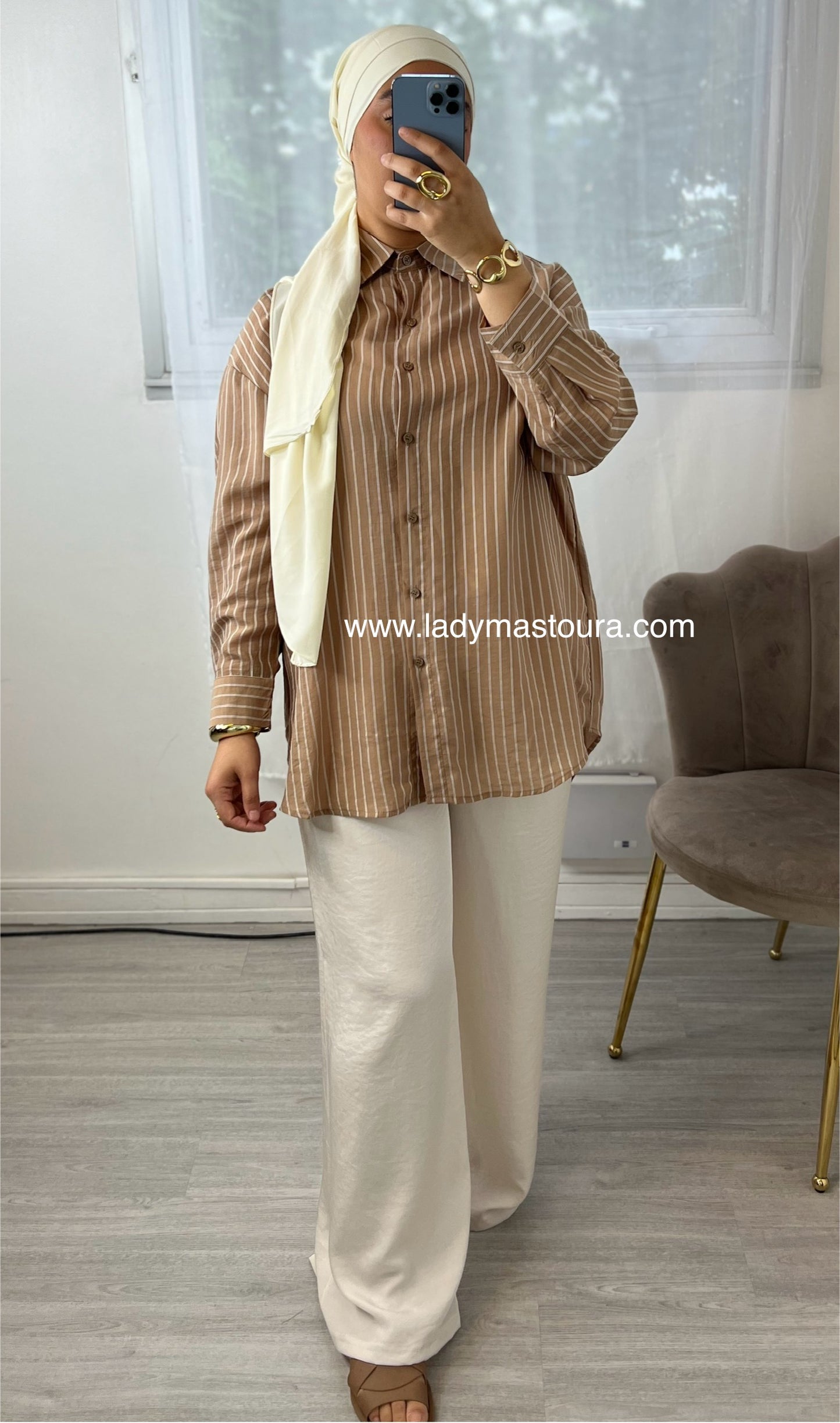 Chemise Rayée - Camel