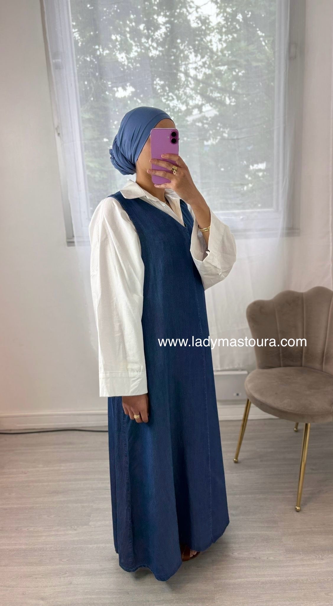 Robe Denim sans manches - Bleu Foncé