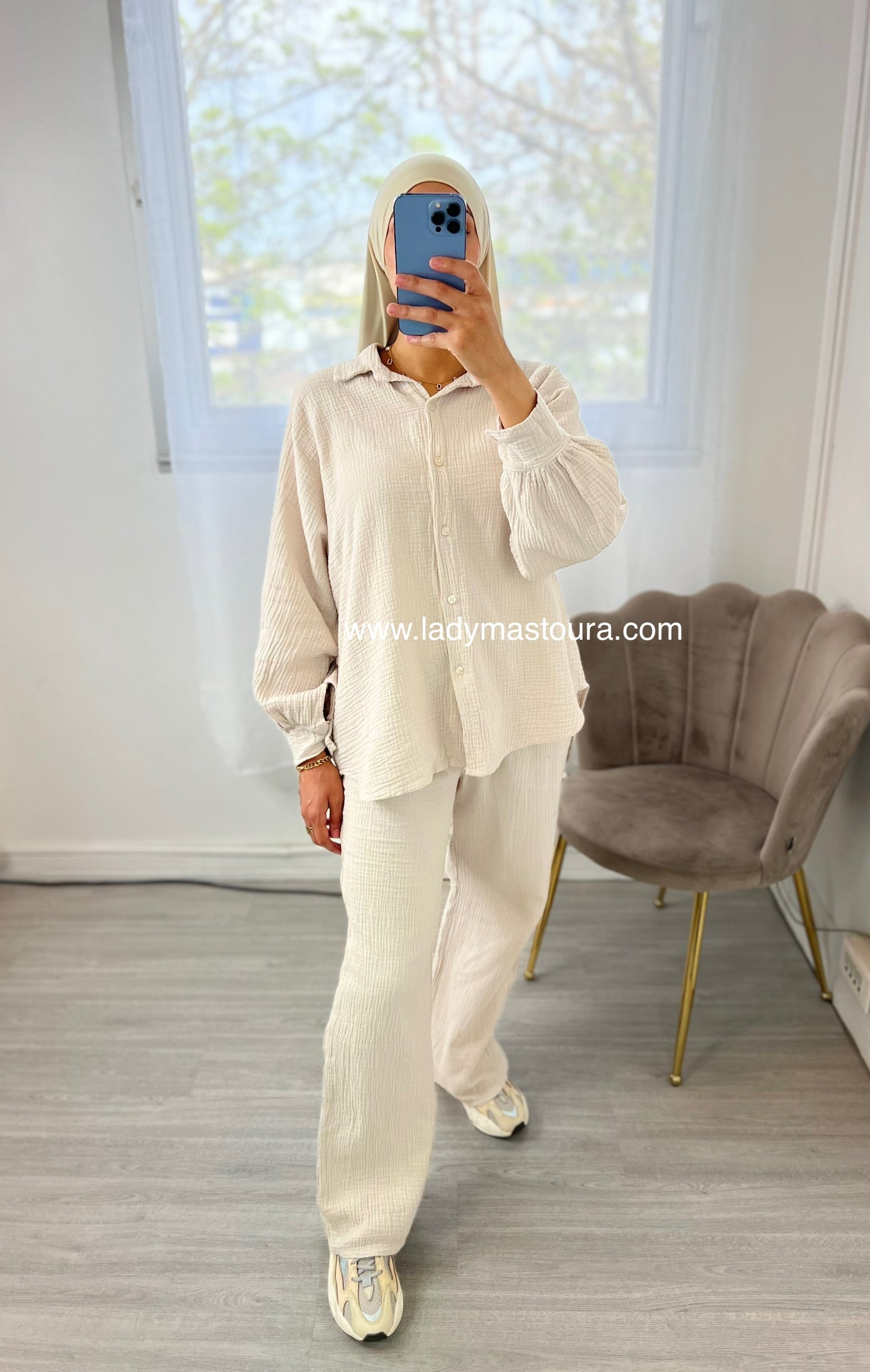 Ensemble Gaz de Coton - Beige