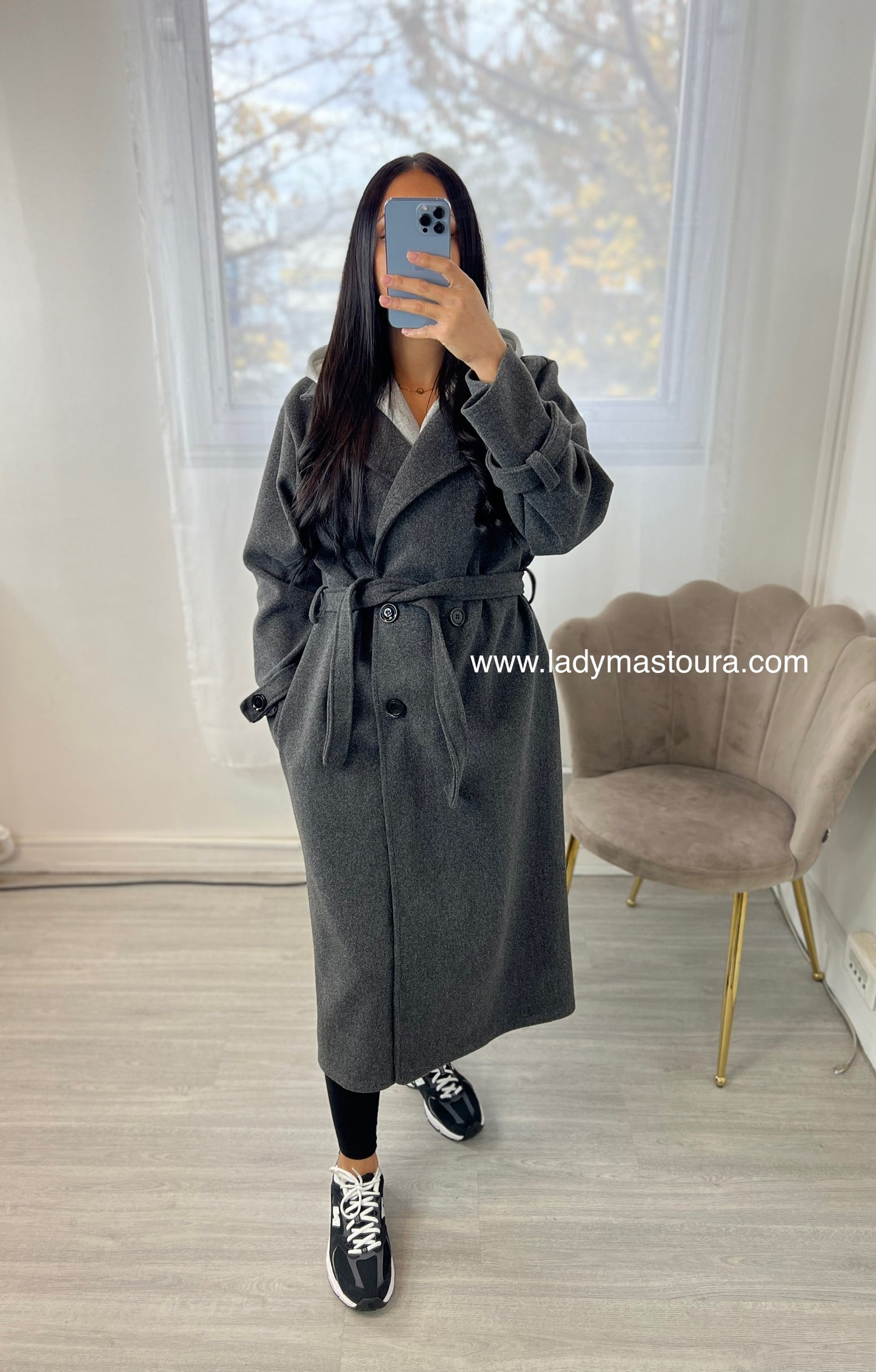 Manteau à capuche - Gris