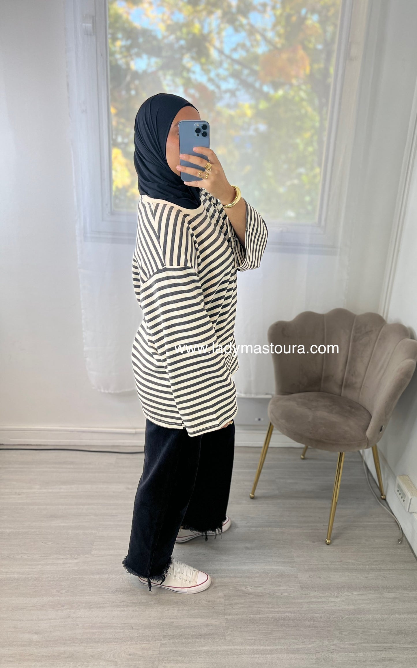Pull Marinière - Gris Foncé