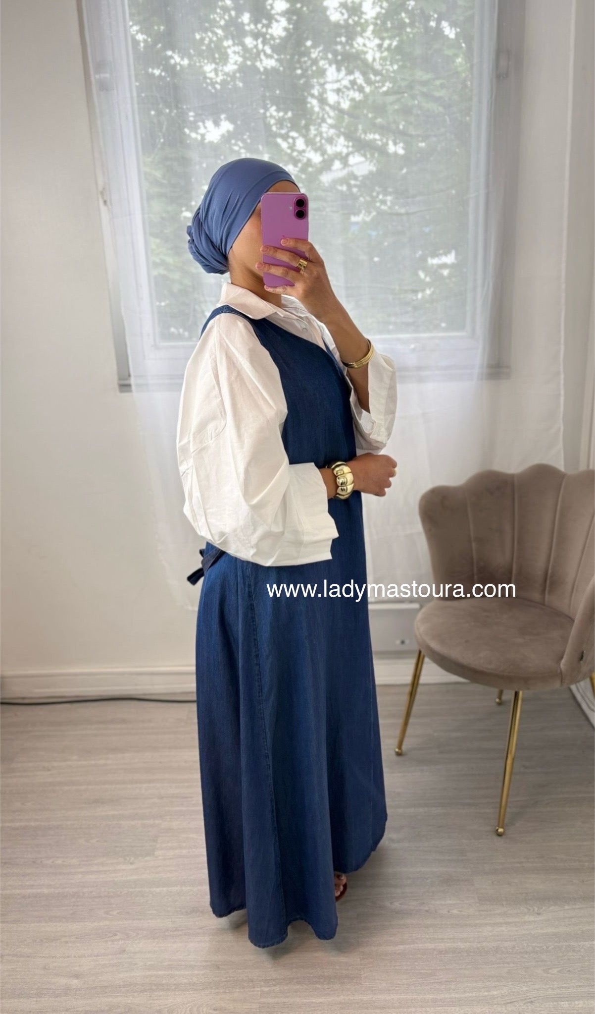 Robe Denim sans manches - Bleu Foncé