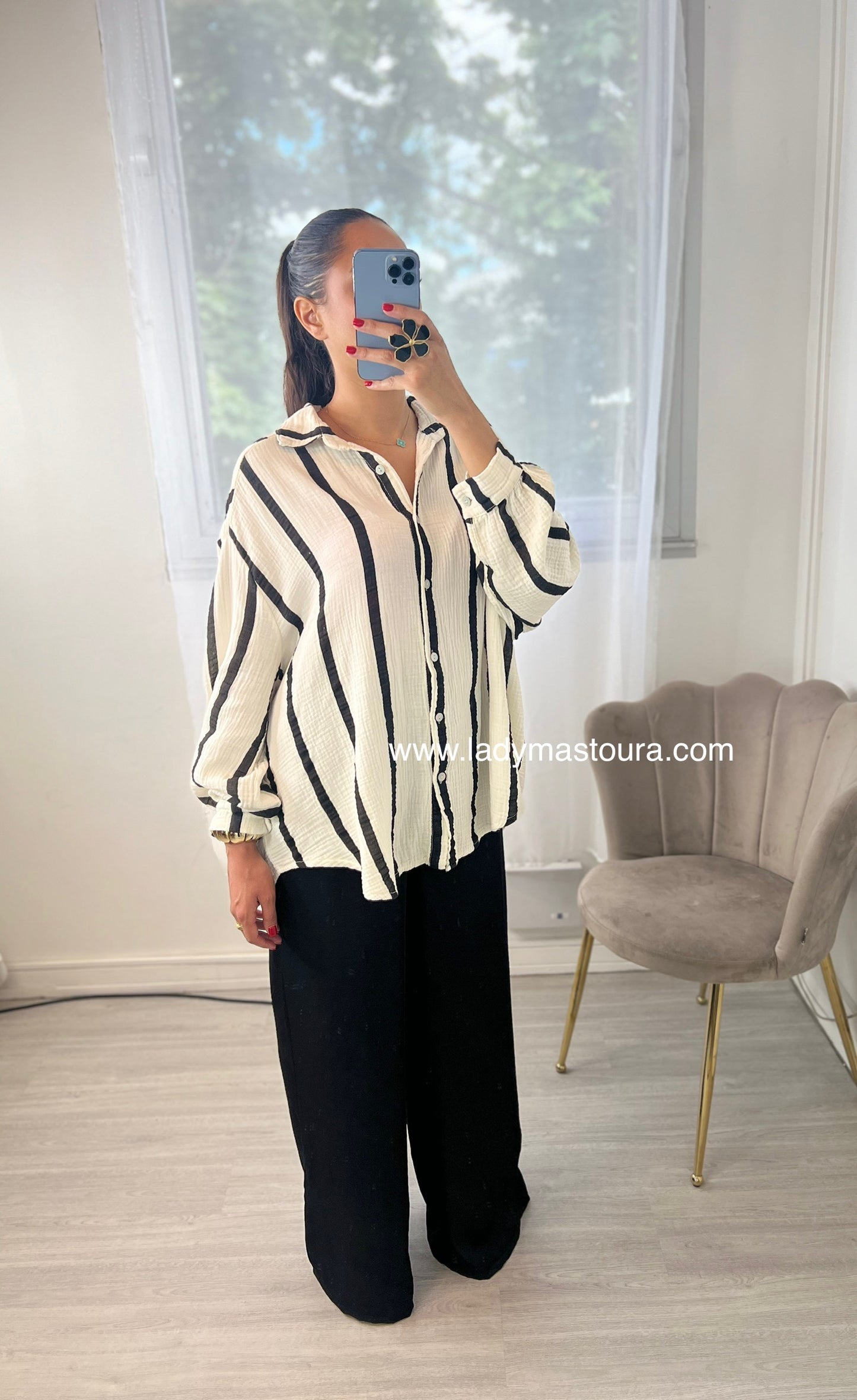 Chemise Gaz de coton - Noire