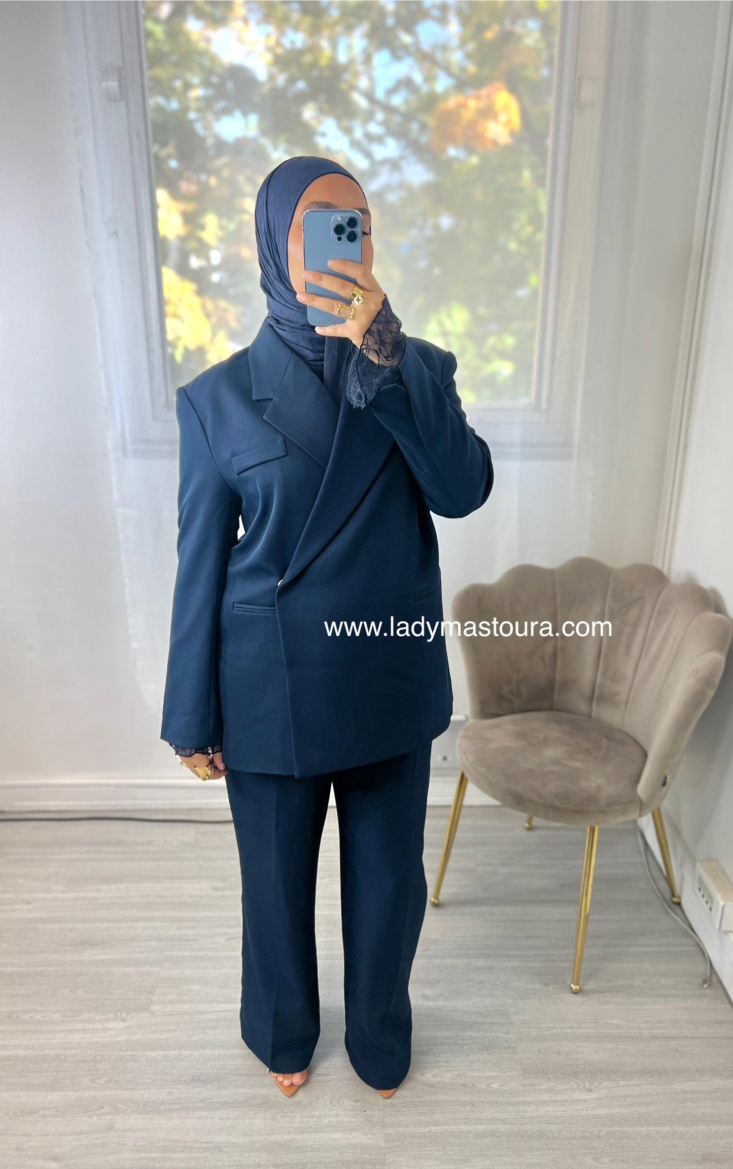 Blazer asymétrique - Bleu Marine