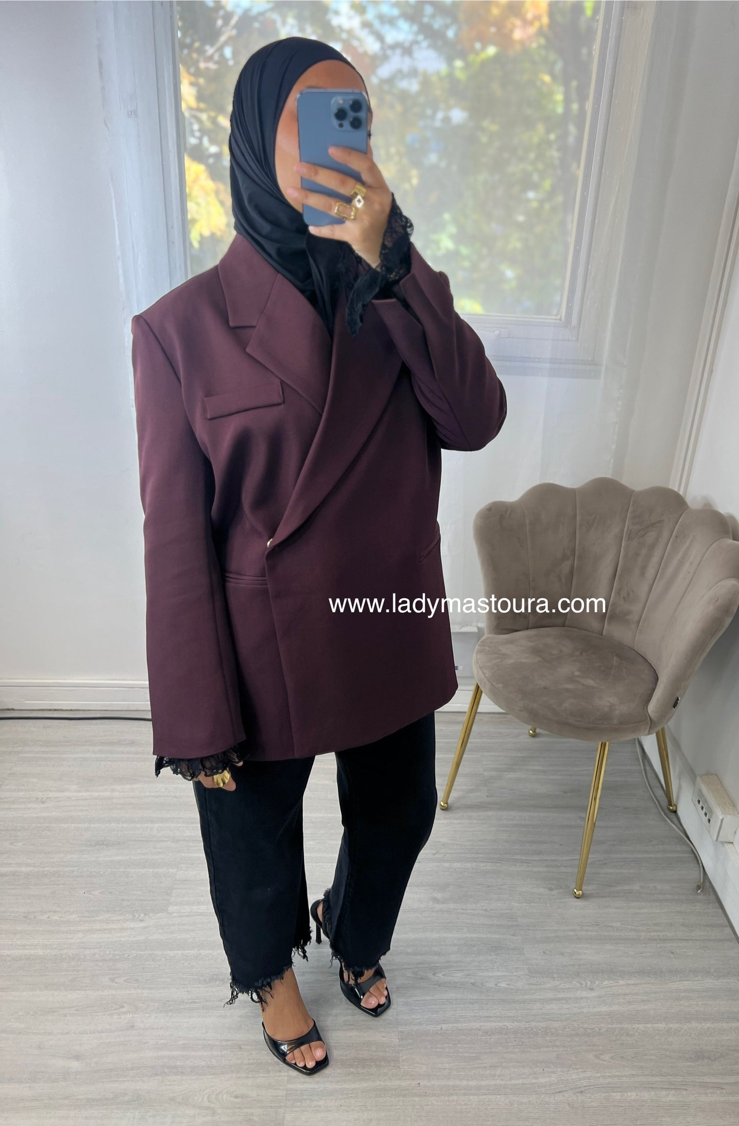 Blazer asymétrique - Bordeaux