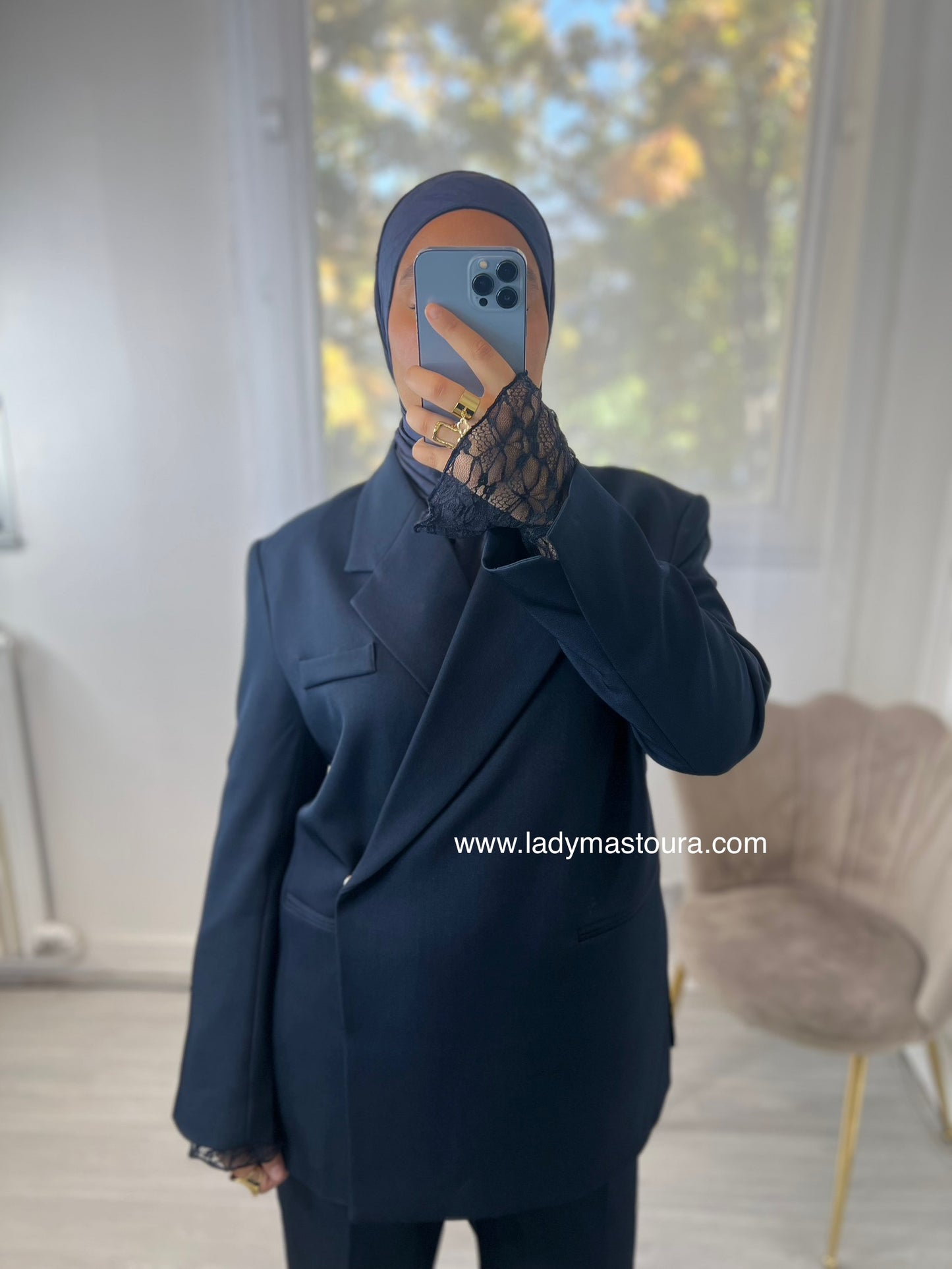 Blazer asymétrique - Bleu Marine