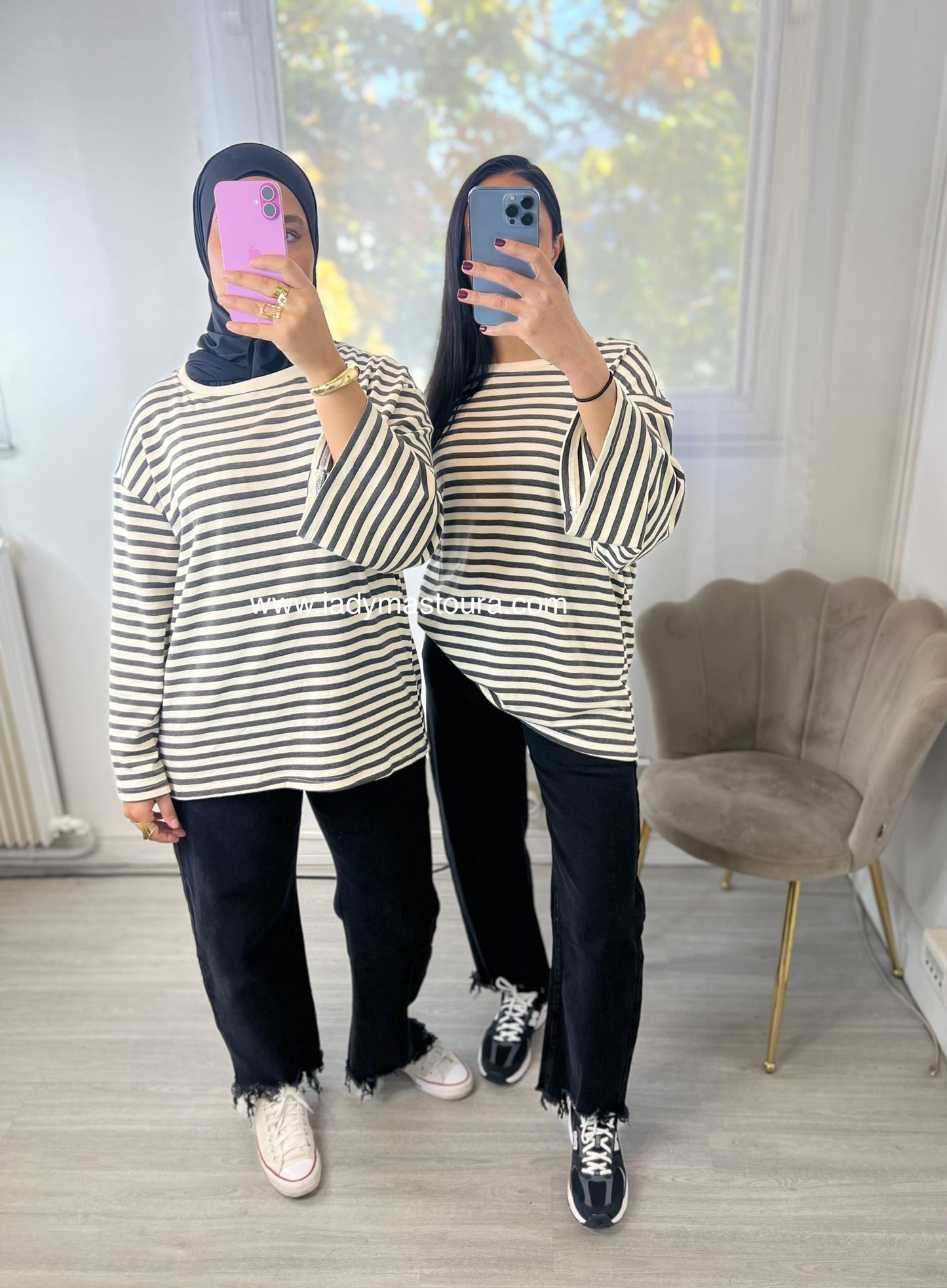 Pull Marinière - Gris Foncé