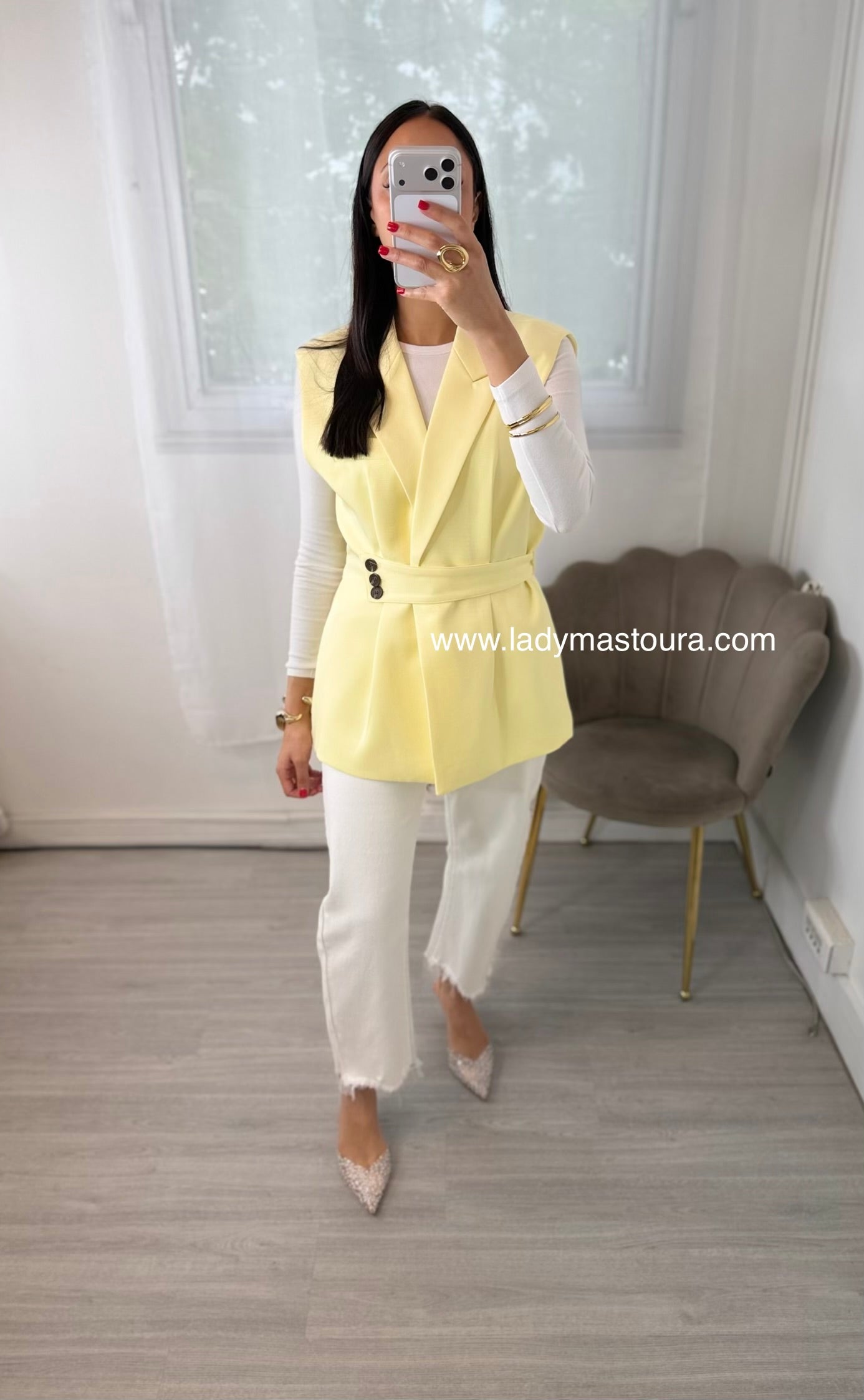 Blazer sans manches - Jaune