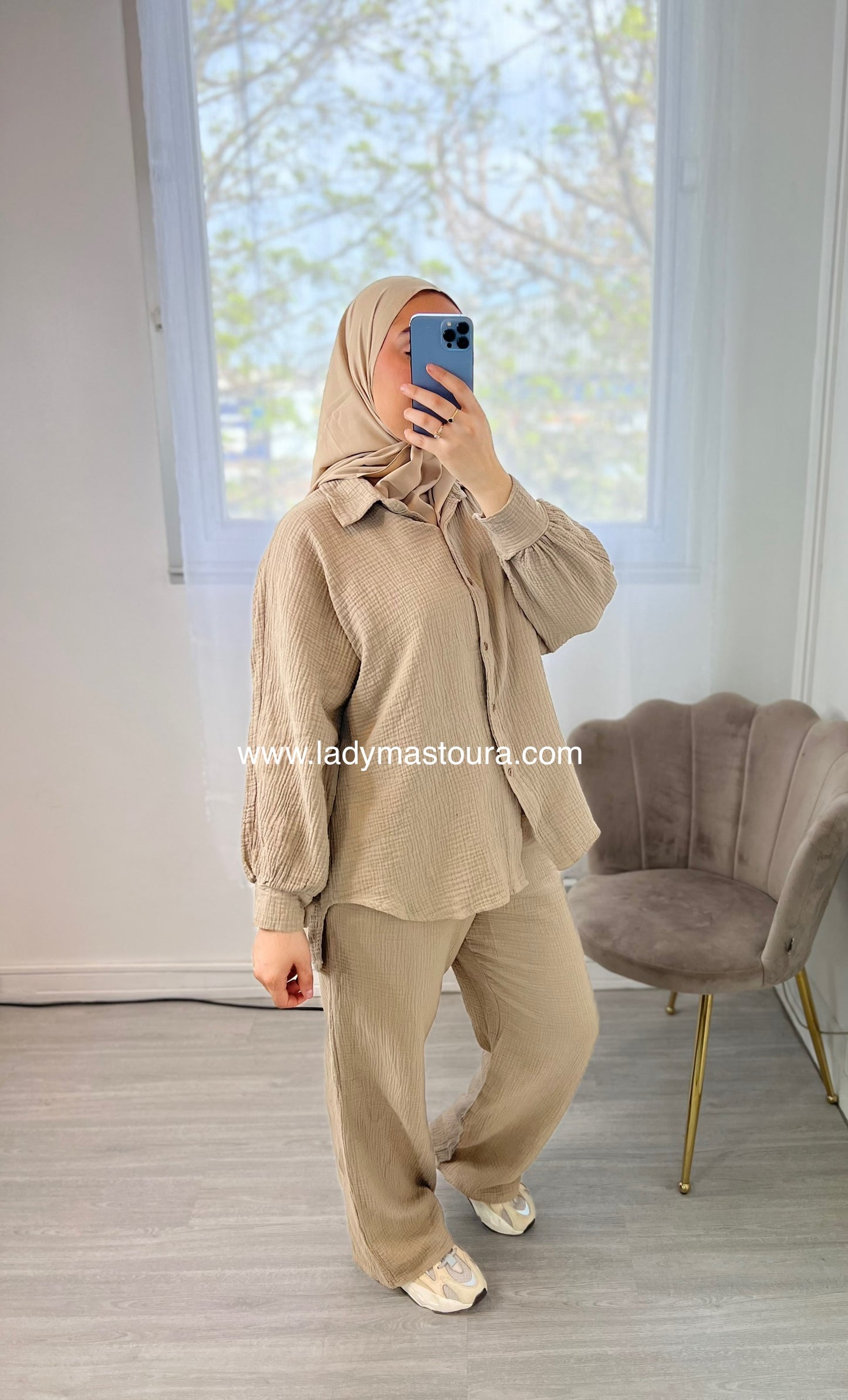 Ensemble Gaz de Coton - Taupe