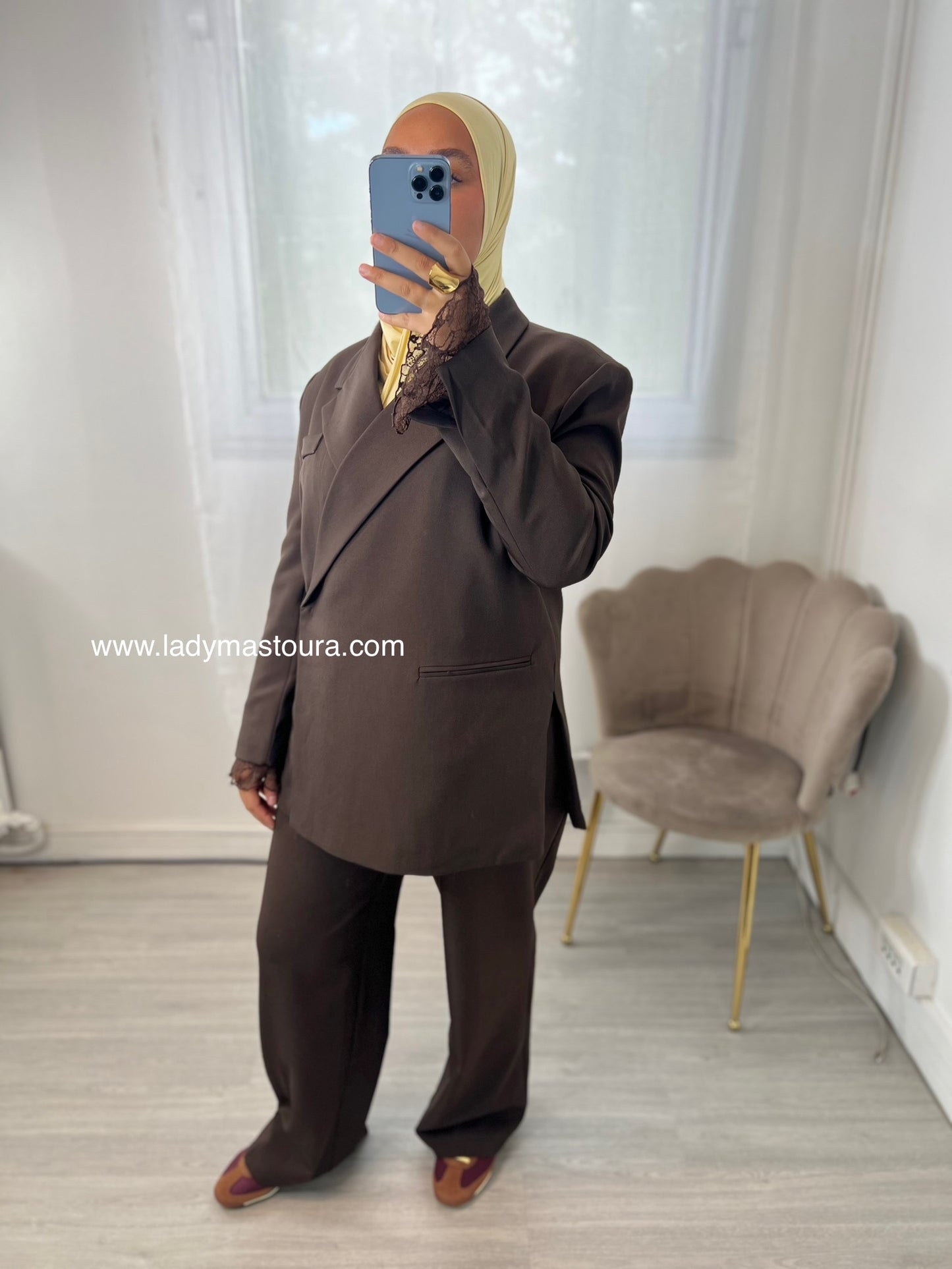 Blazer asymétrique - Chocolat