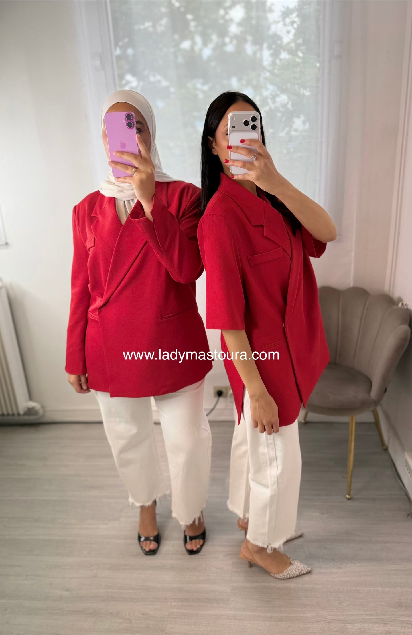 Blazer manches courtes - Rouge