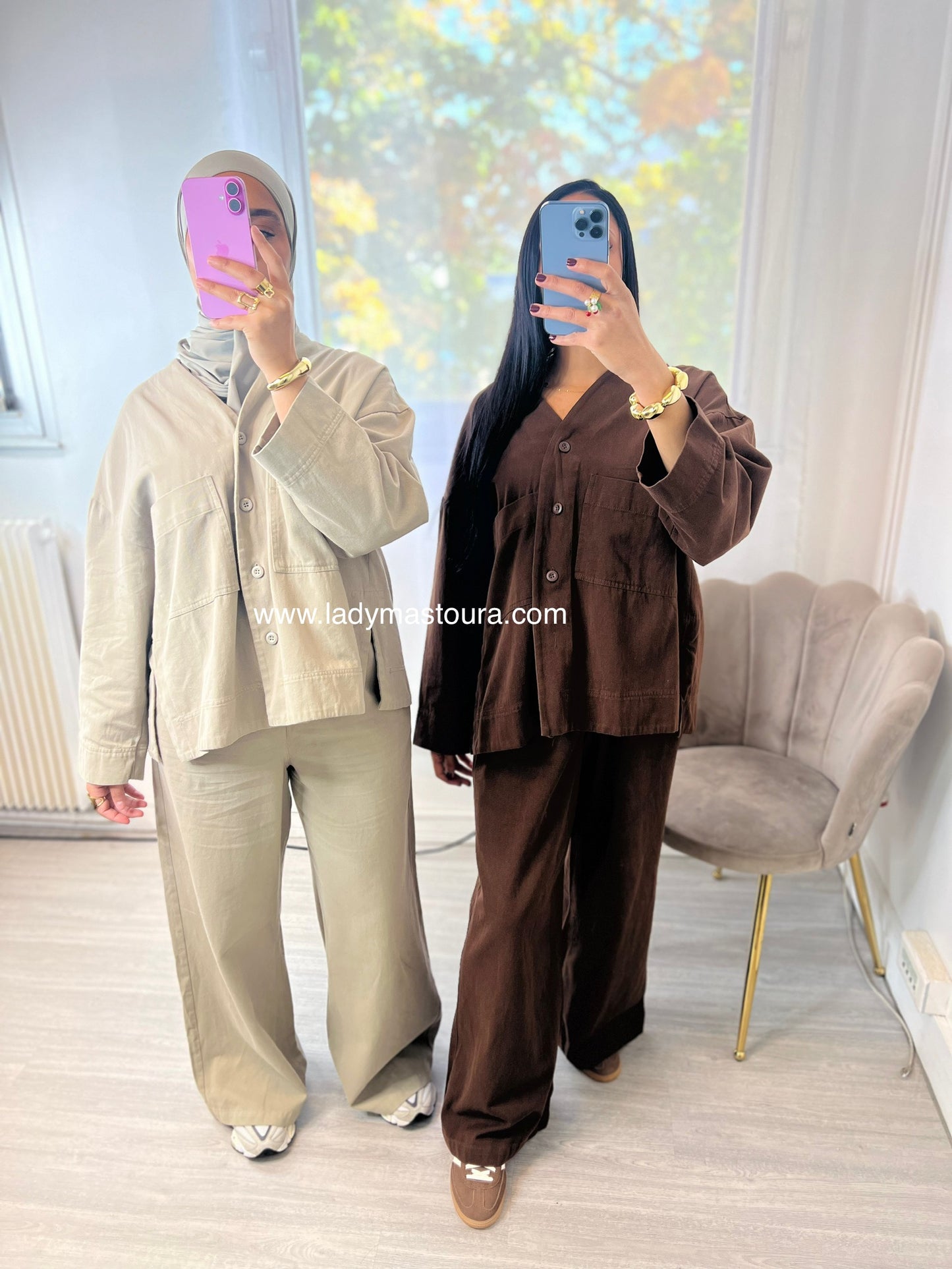 Ensemble Mariam - Chocolat (100% Coton)