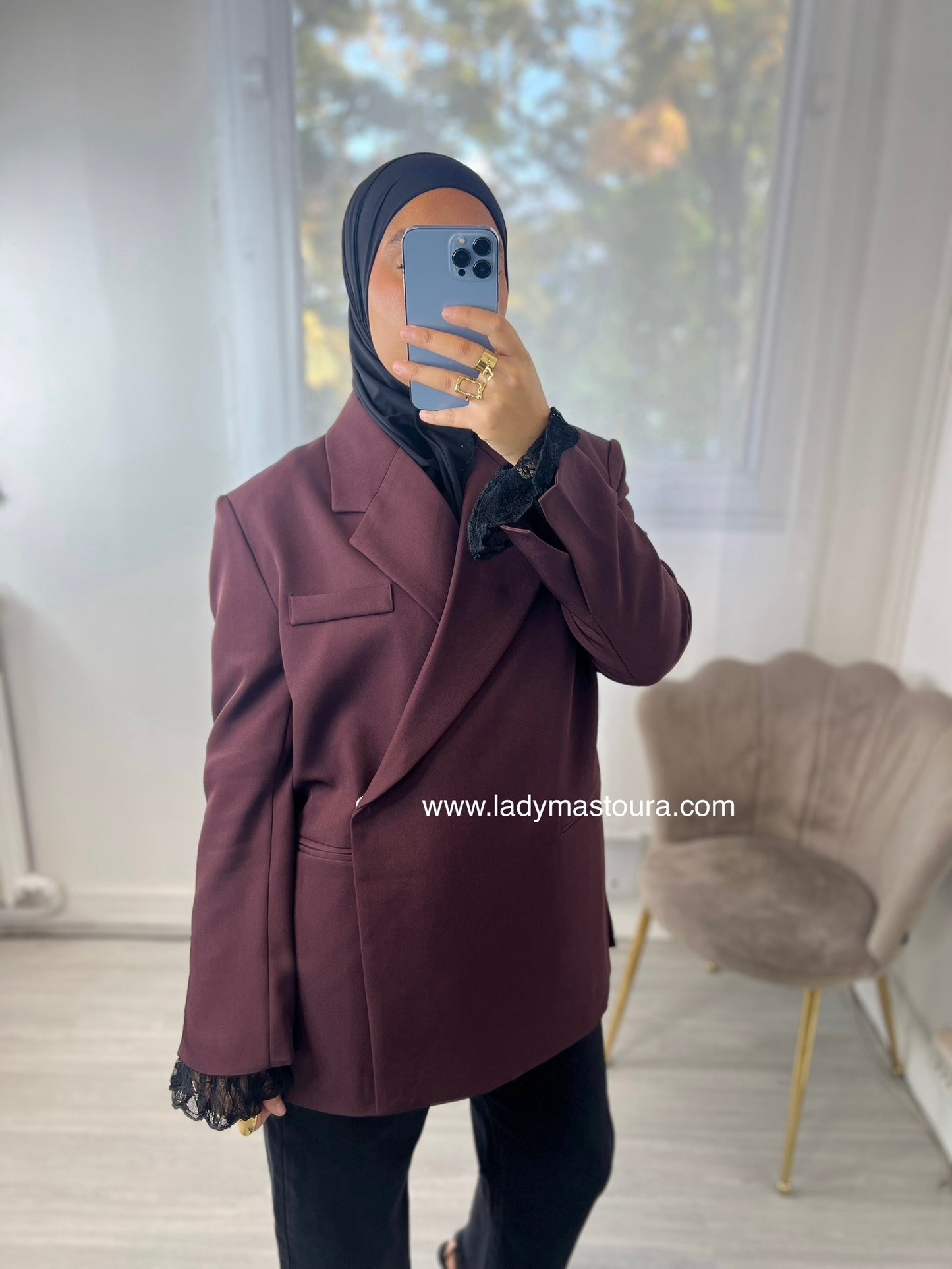 Blazer asymétrique - Bordeaux