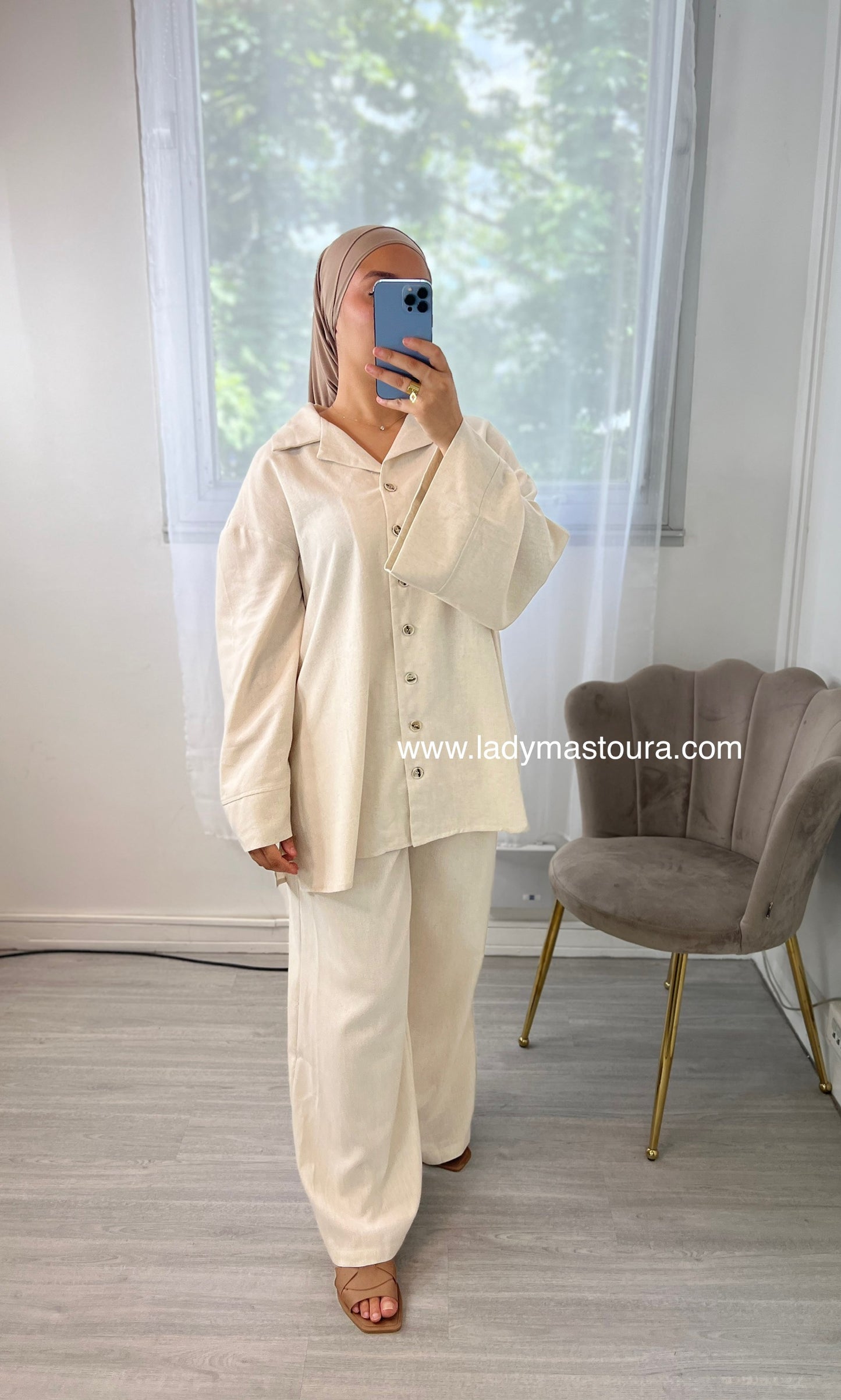 Ensemble Farida - Beige Qualité premium