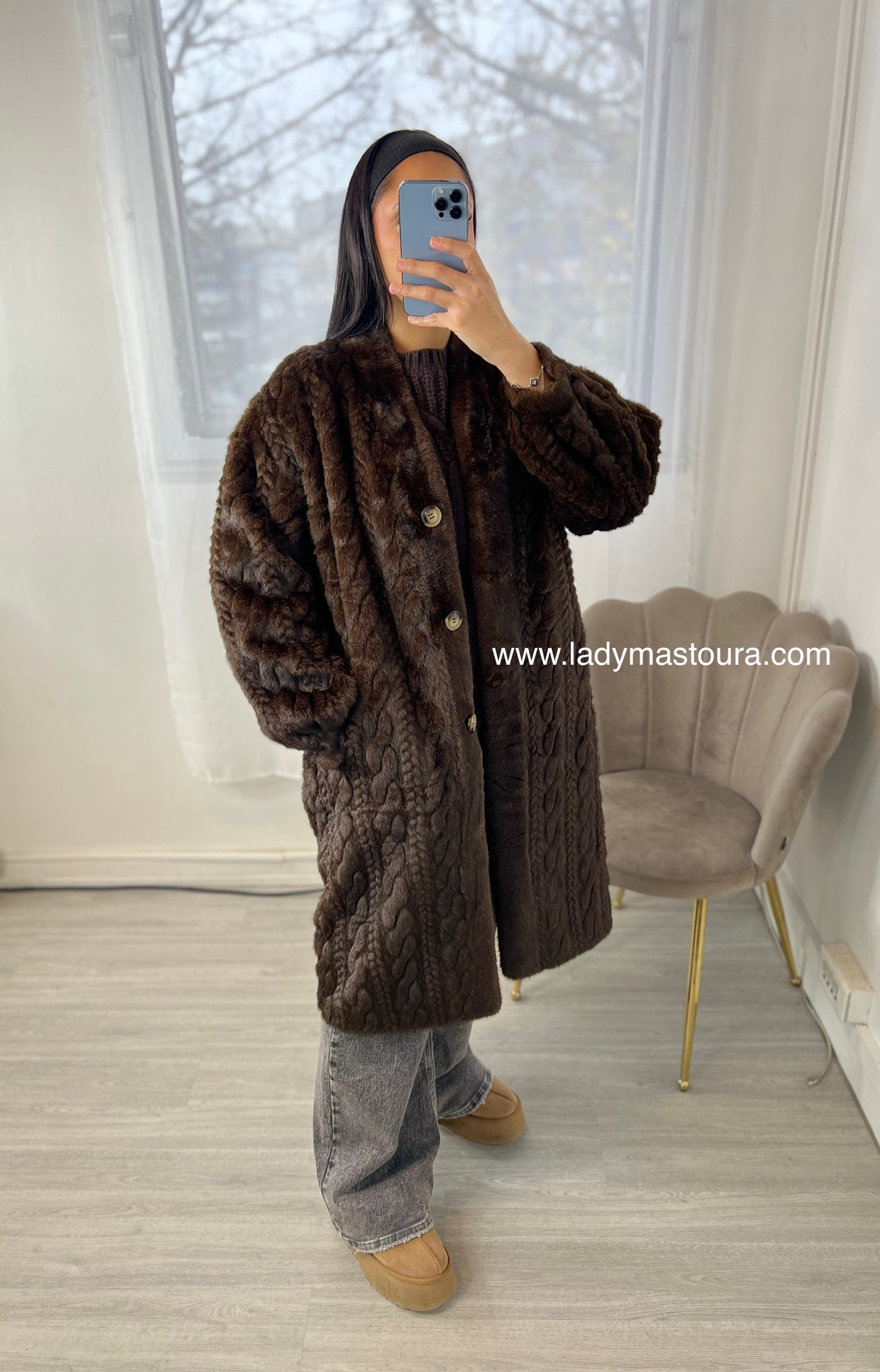 Manteau longue fourrure - qualité premium