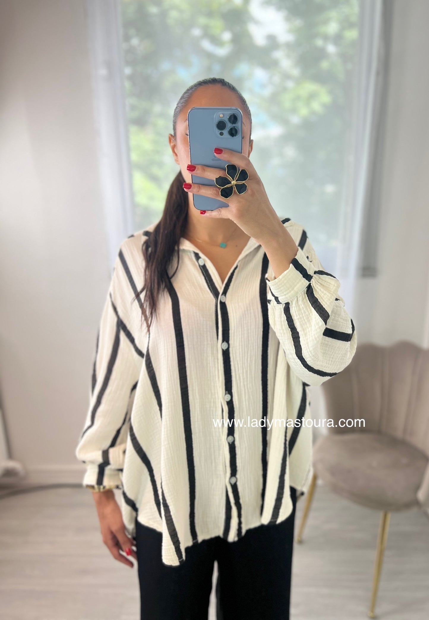 Chemise Gaz de coton - Noire