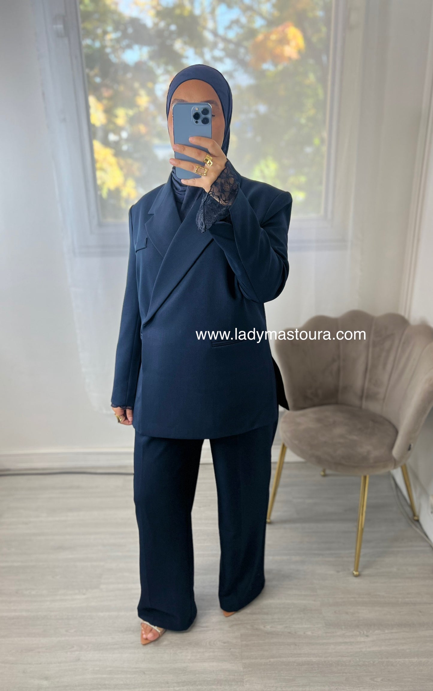 Blazer asymétrique - Bleu Marine