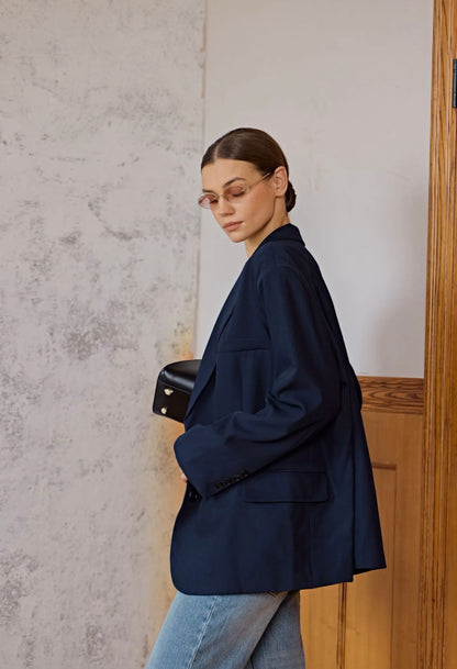 Blazer Droit - Bleu marine