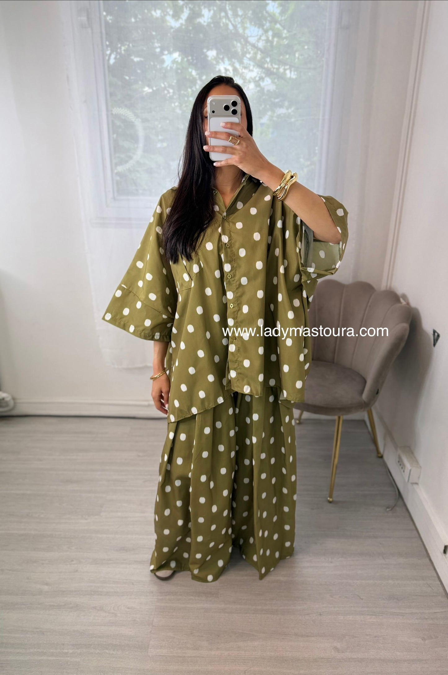 Ensemble à pois Ample - Vert