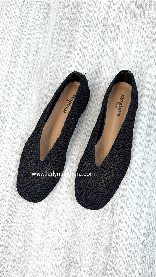 Ballerines tressées - Noire
