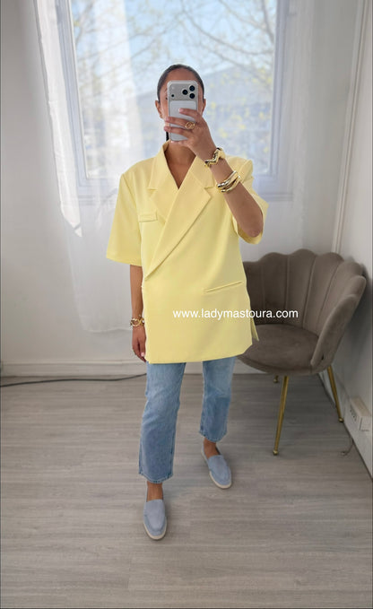 Blazer manches courtes - Jaune