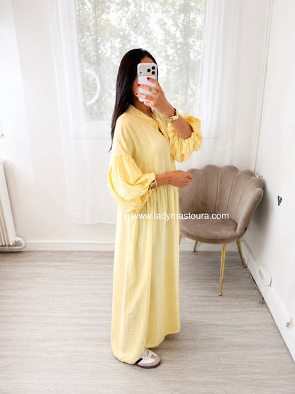 Robe Manche 3/4 - Jaune
