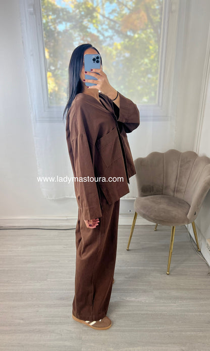 Ensemble Mariam - Chocolat (100% Coton)