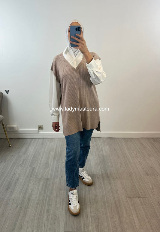 Pull Chemise - Taupe