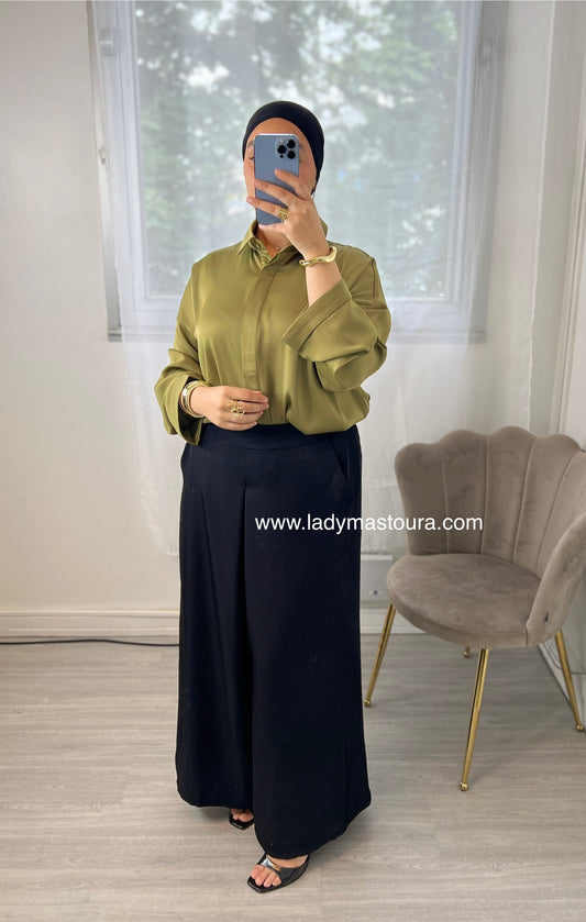 Pantalon fluide large - Noir