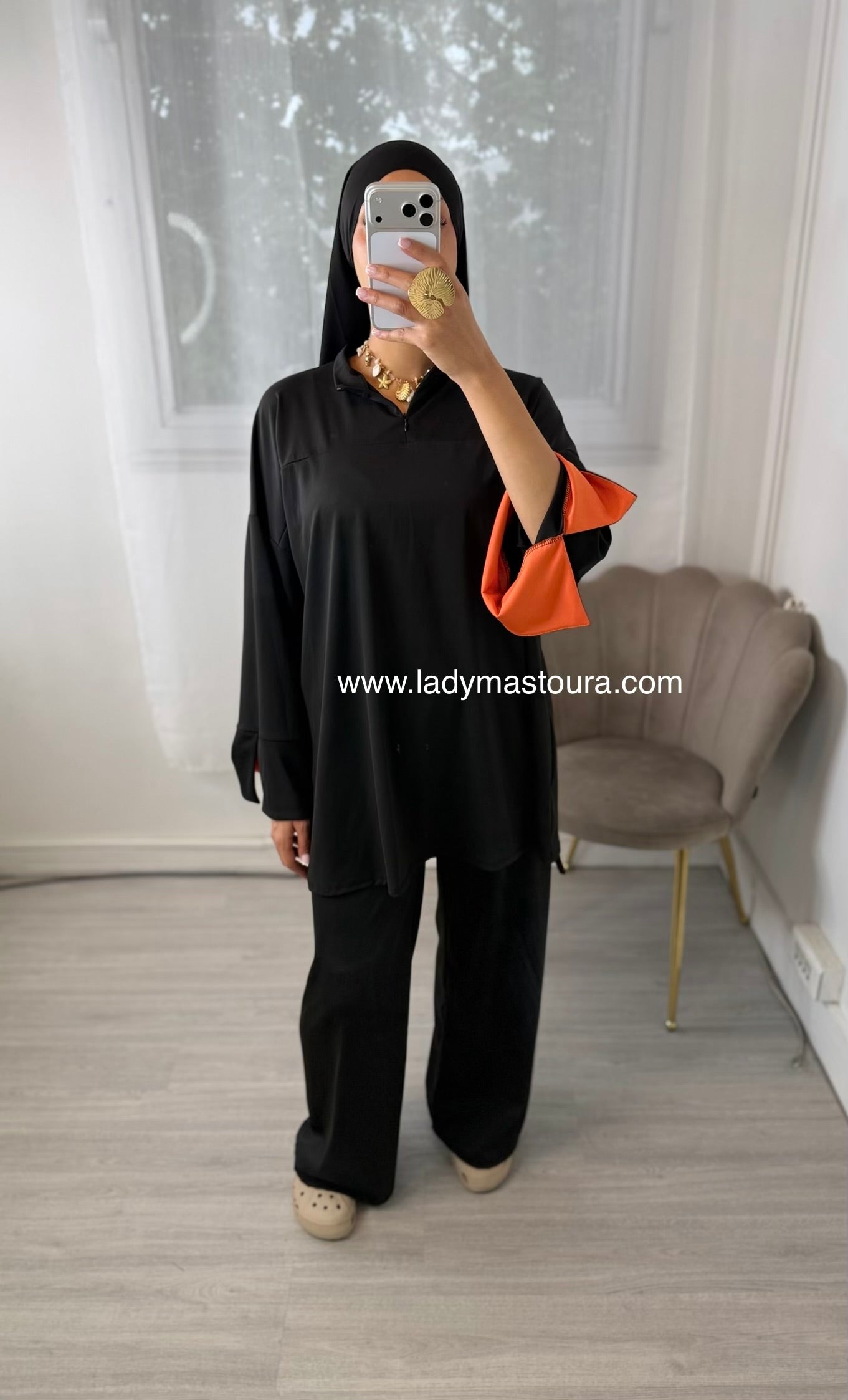 Burkini Bicolore - Noir et Orange