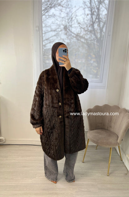 Manteau longue fourrure - qualité premium