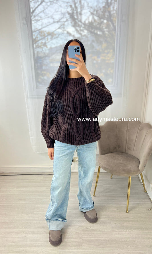 Pull en maille tressé - Plusieurs coloris