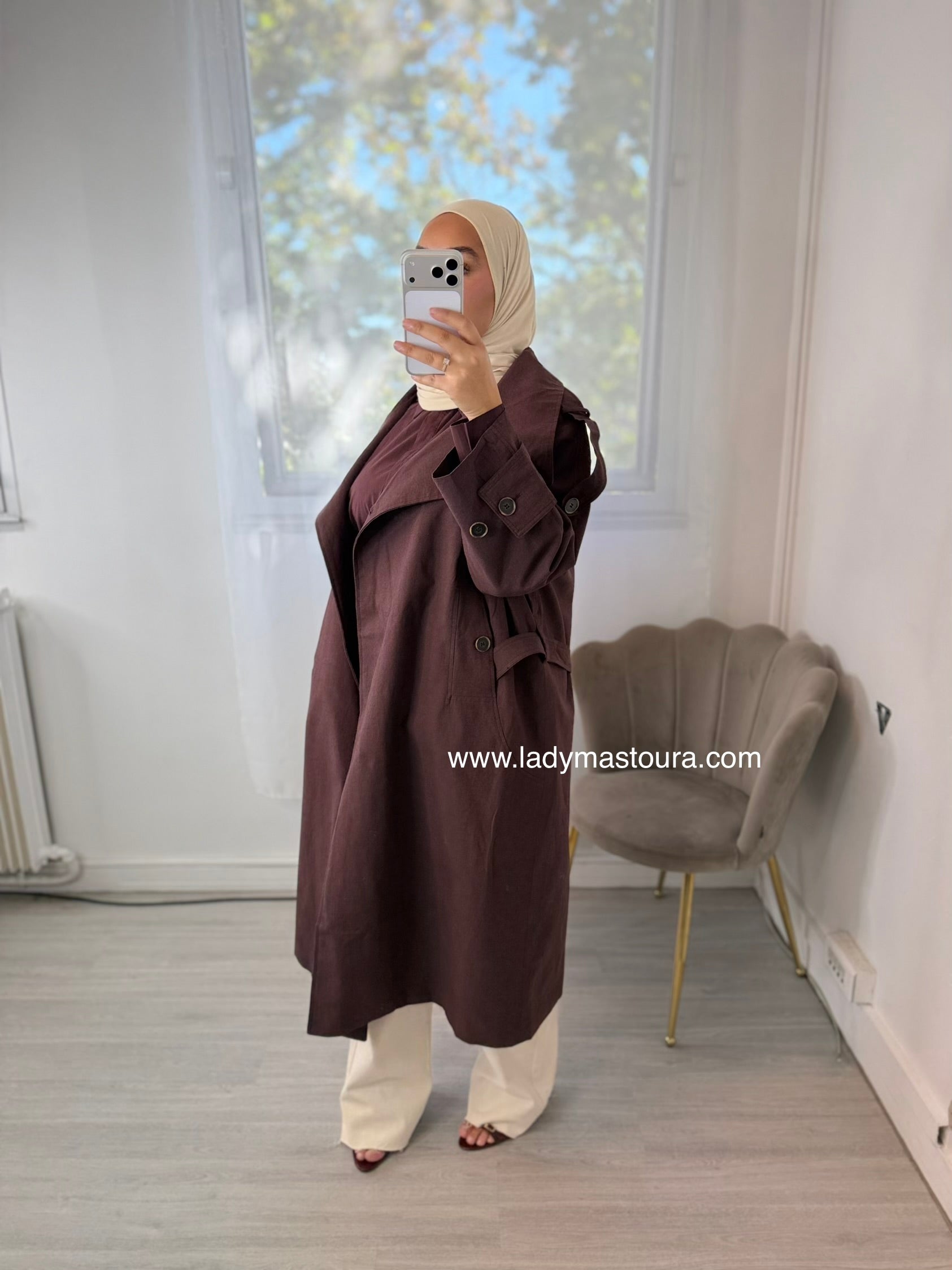 Trench Qualité Premium - Prune