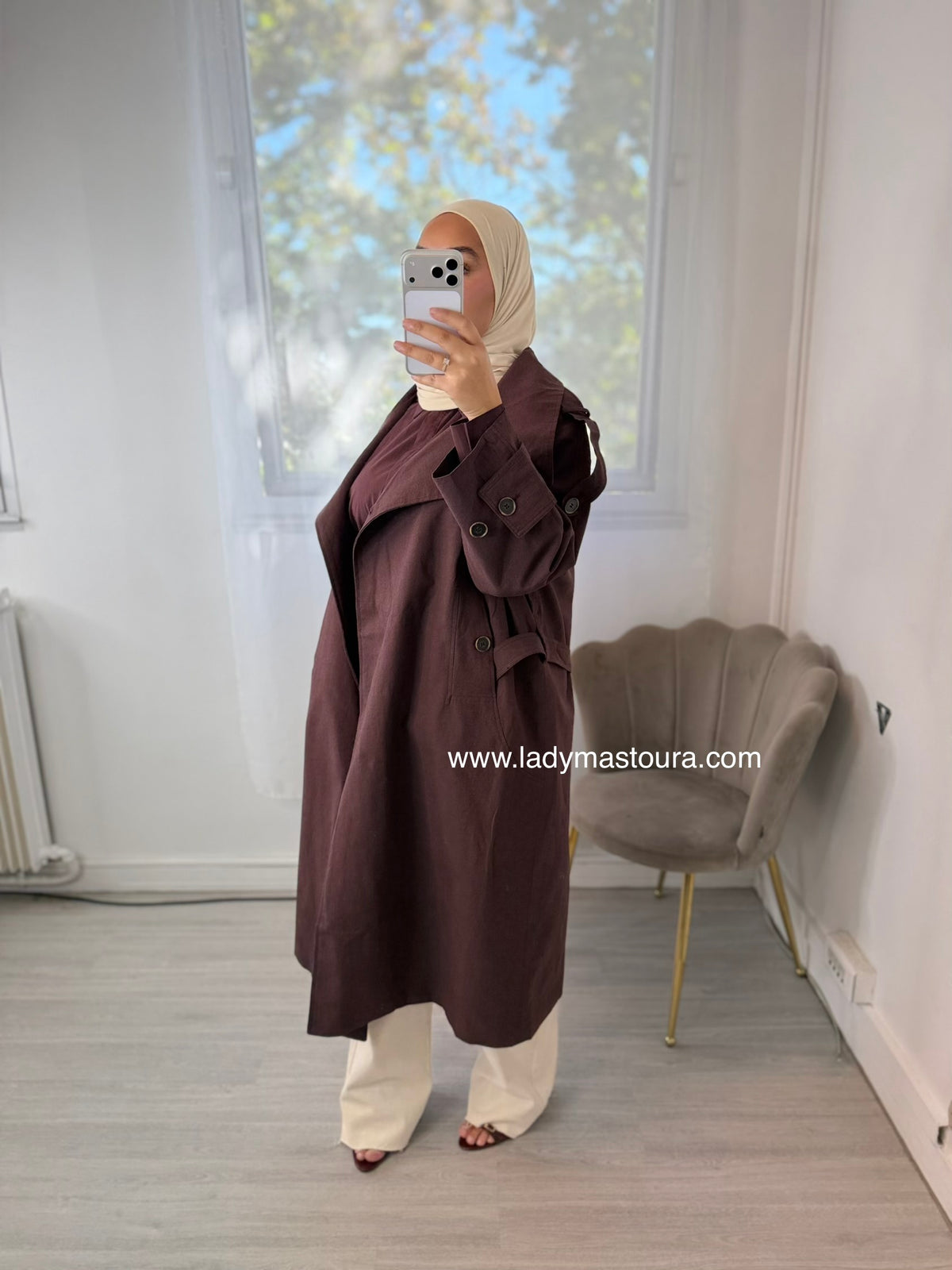 Trench Qualité Premium - Prune