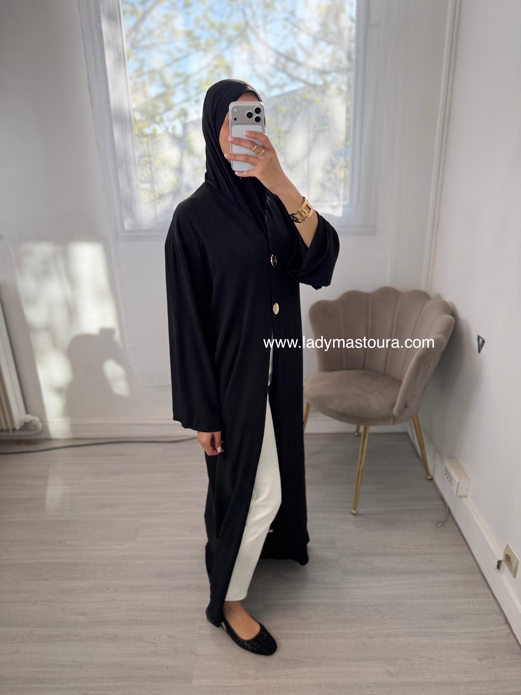 Kimono Halima - Noir - Qualité premium