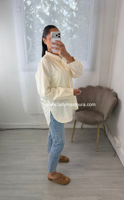 Chemise à col - Crème