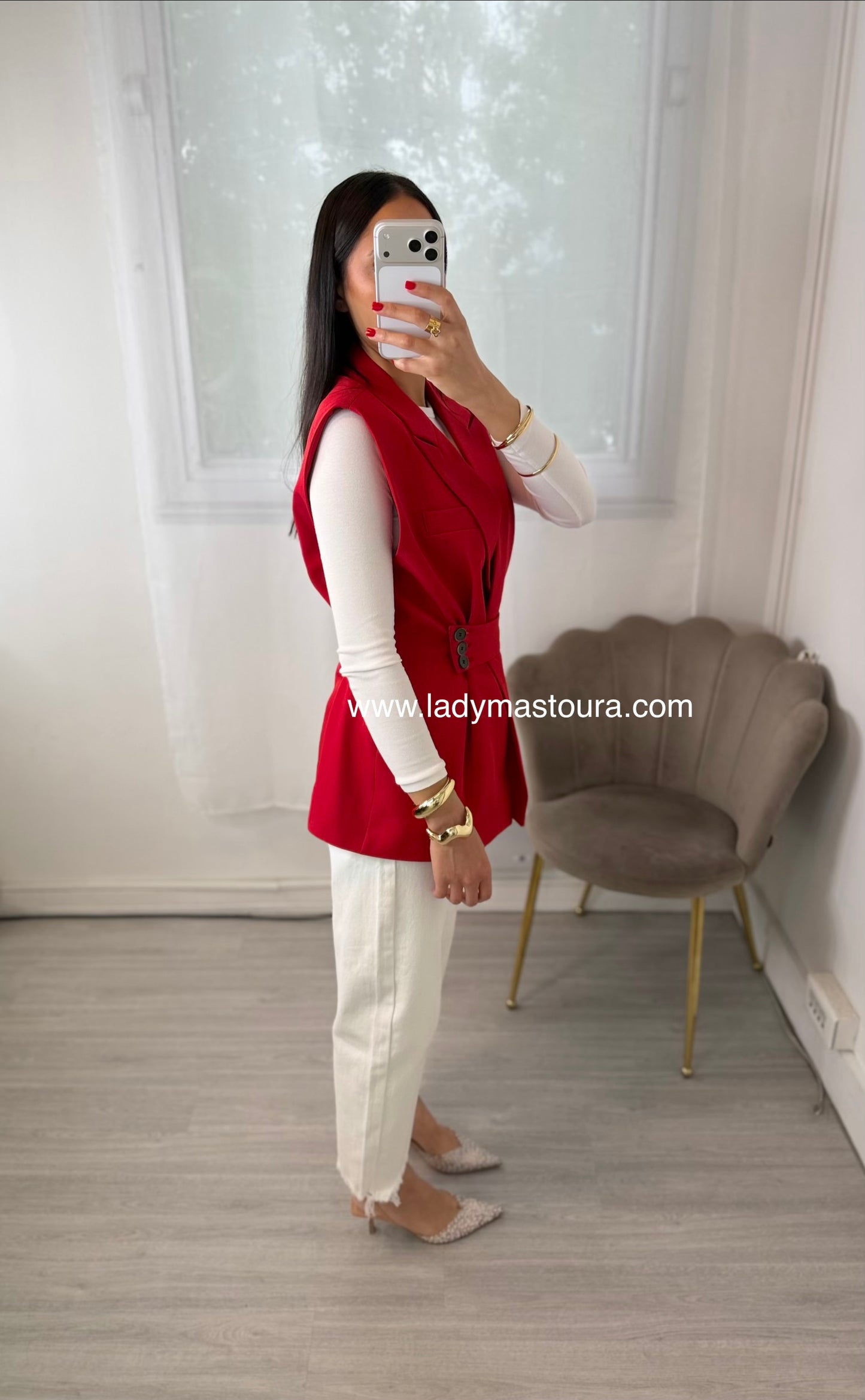 Blazer sans manches - Rouge