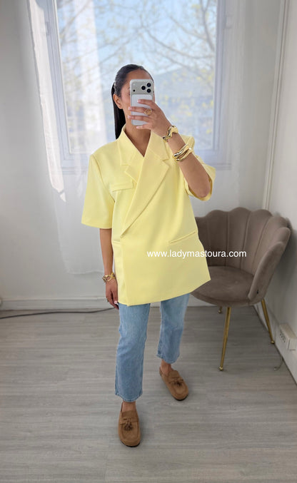 Blazer manches courtes - Jaune