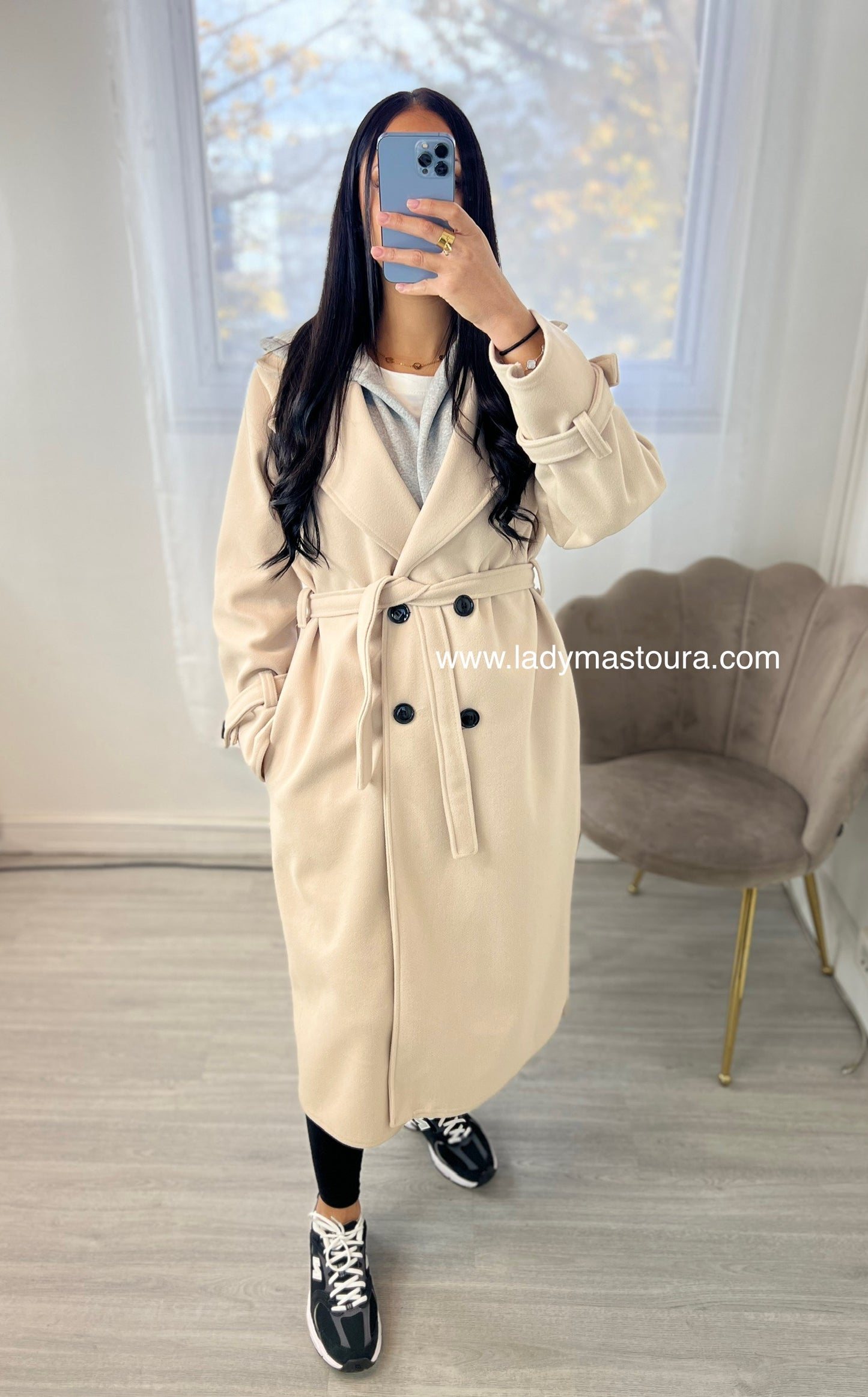 Manteau à capuche - Beige