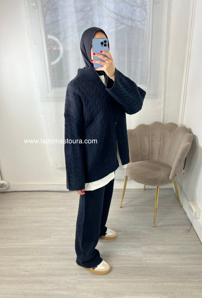 Ensemble en maille Mounia - Noir