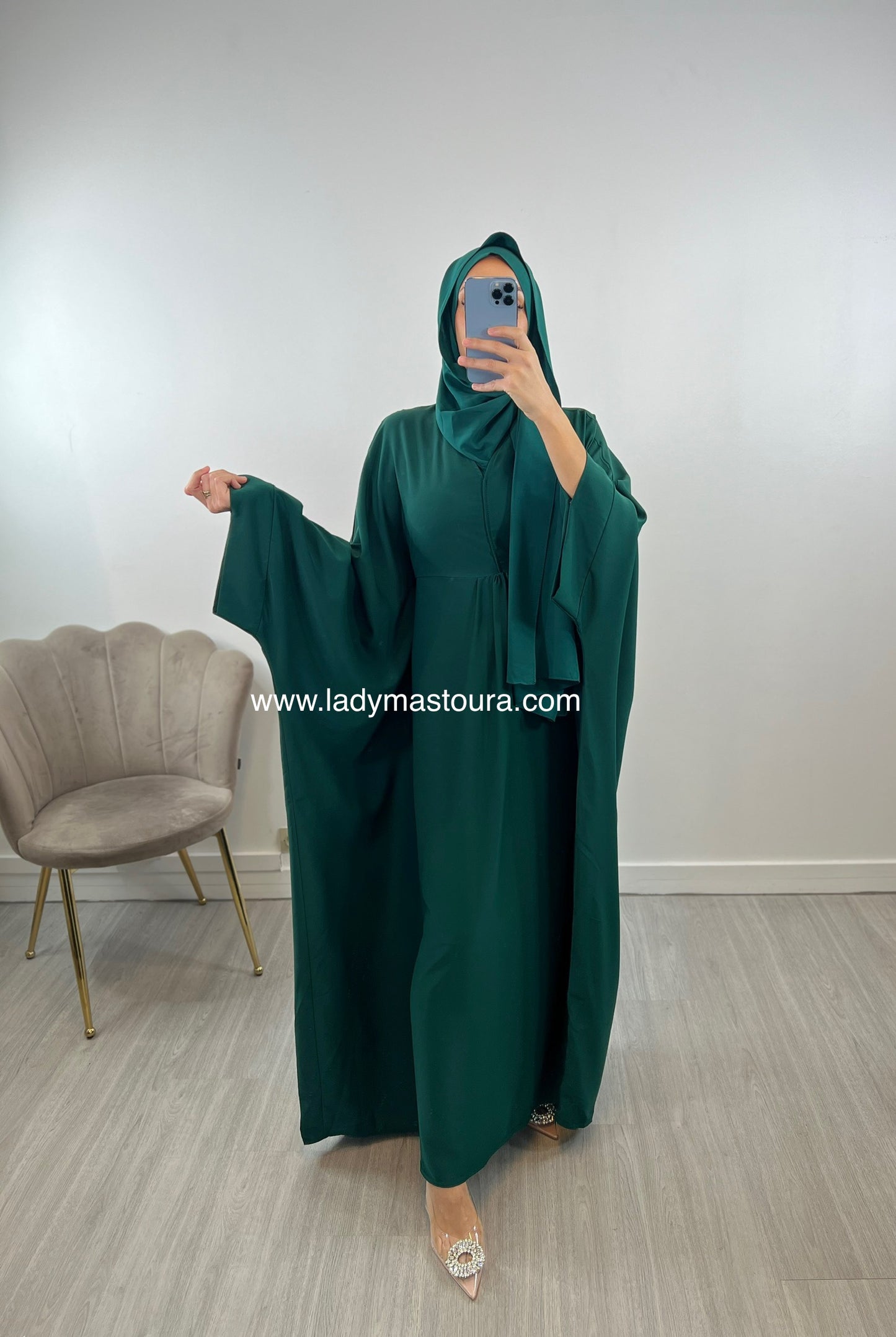 Abaya Kawtar - Vert Sapin