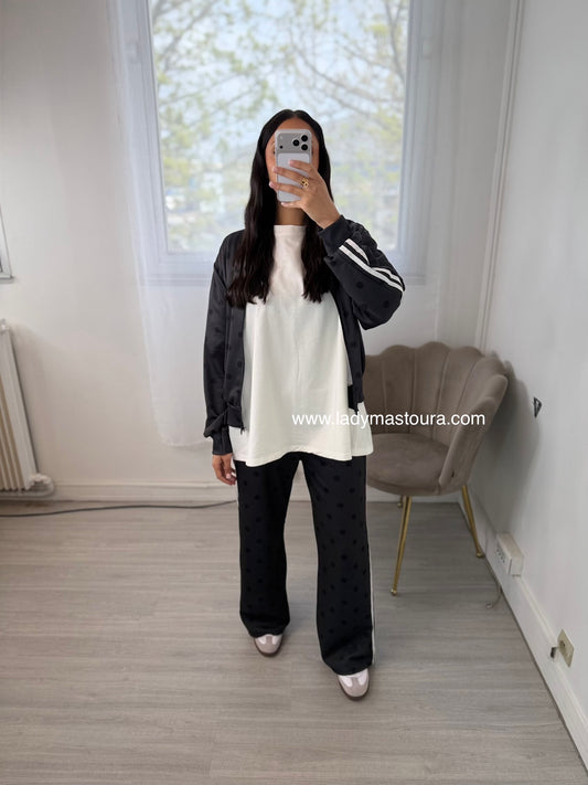 Ensemble à pois - Noir