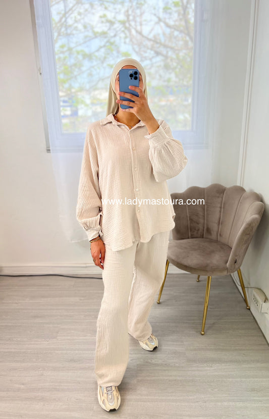 Ensemble Gaz de Coton - Beige