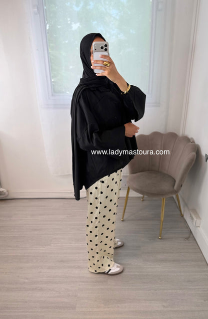 Pantalon à pois - Blanc