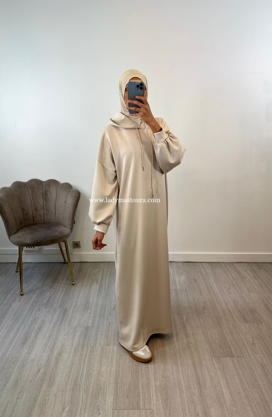 Robe avec capuche - Beige