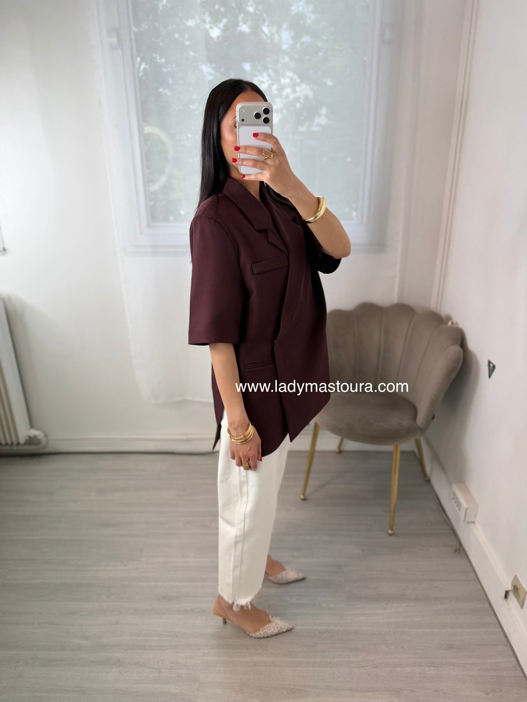 Blazer manches courtes -  Bordeaux