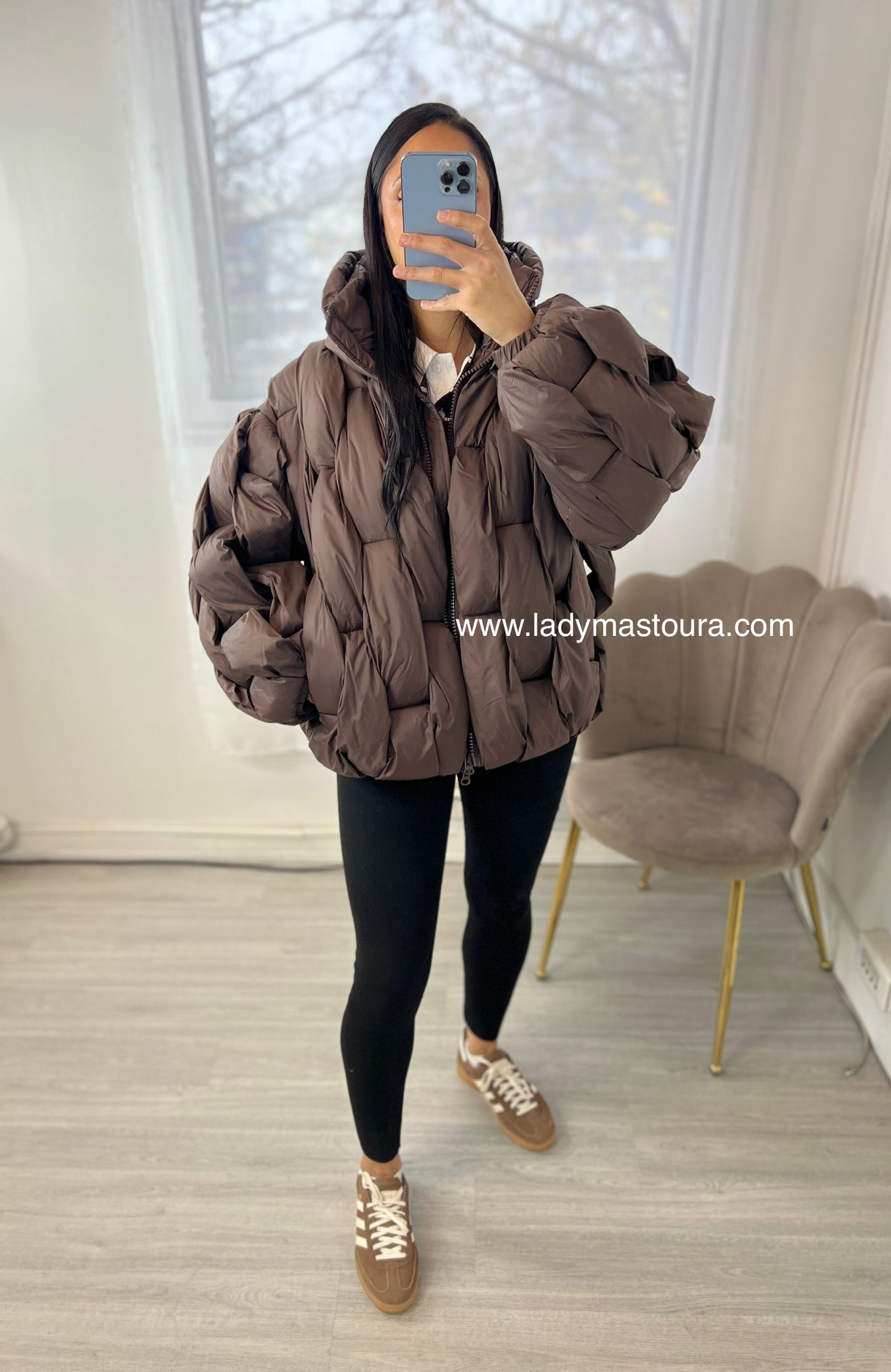 Doudoune tressée - choco Précommande expédition le 22 novembre