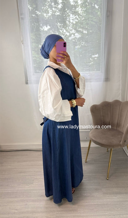 Robe Denim sans manches - Bleu Foncé