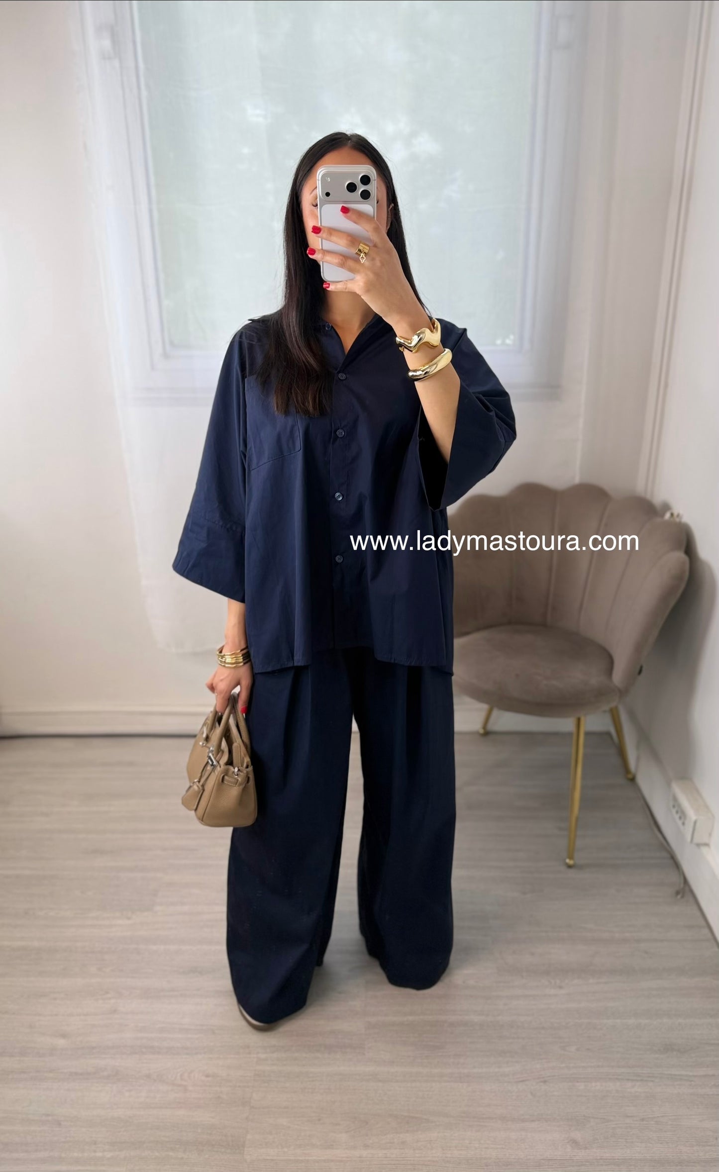 Ensemble en popeline - Bleu Marine